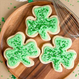 St Patrick's Day, Thick, buttery sugar cookie, topped with rich buttercream frosting