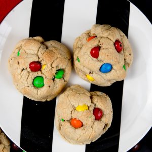 Caramel M&M GF, Huge, soft and warm, and absolutely stuffed with colorful Caramel M&Ms and caramel bits, Batch’s version of a classic, Gluten-Friendly, Gluten-Free Flour
